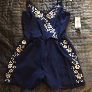 Navy floral romper